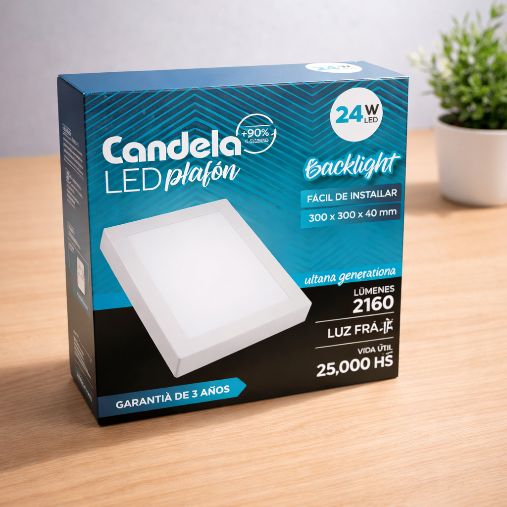 Plafón 24w  luz fría 